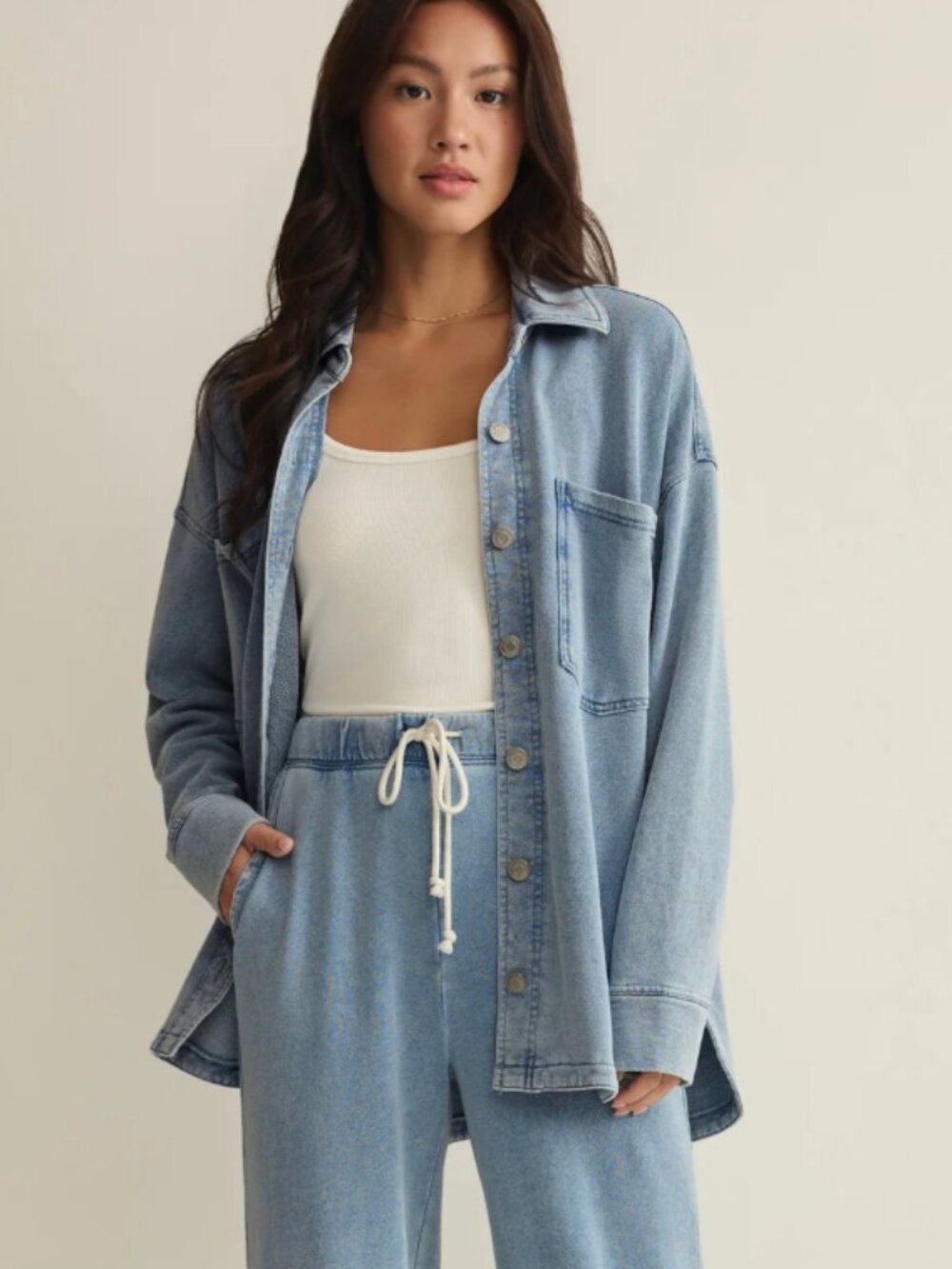 Z SUPPLY All Day Knit Denim Jacket, Ocean Air Indigo